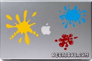 Colored Paint Splashes Laptop Decal