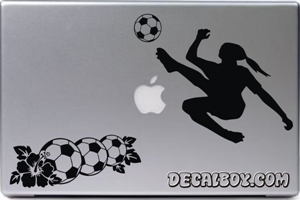 Soccer Mom Flowers Laptop Decal