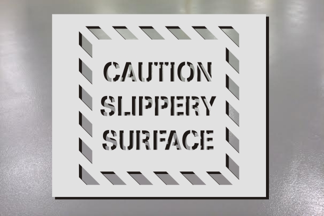 Caution Slippery Surface Reusable Stencil