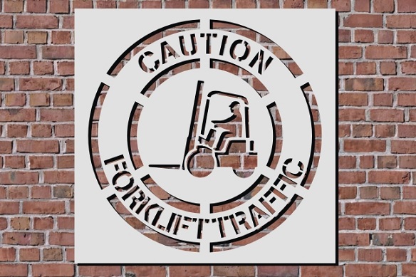 Caution Forklift Traffic Reusable Stencil