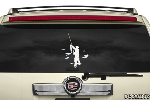 Fly Fishing Lure Hook Tackle Decal Sticker, Die cut vinyl decal for  windows, cars, trucks, tool boxes, laptops, MacBook - virtually any hard,  smooth surface : : Automotive