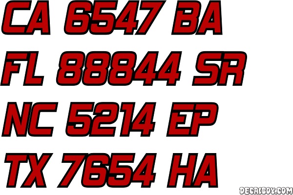 Registration Numbers Decals & Stickers