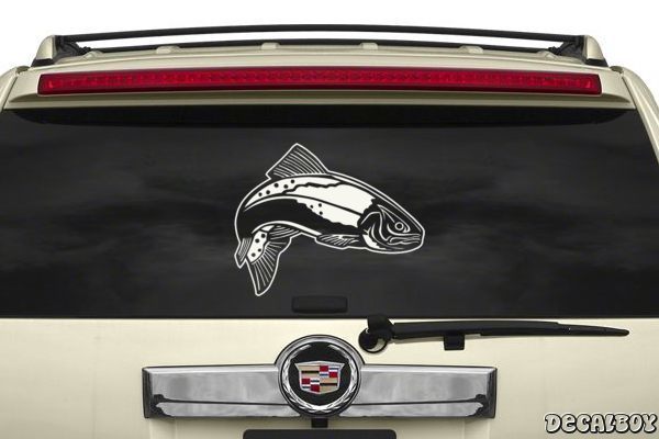 Simms Fishing Outdoor Sports Trout Vinyl Decal Sticker Window Cooler Red B