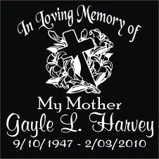 Customized in loving memory decal with cross and flowers