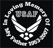 Memorial decal with US Air Force emblem