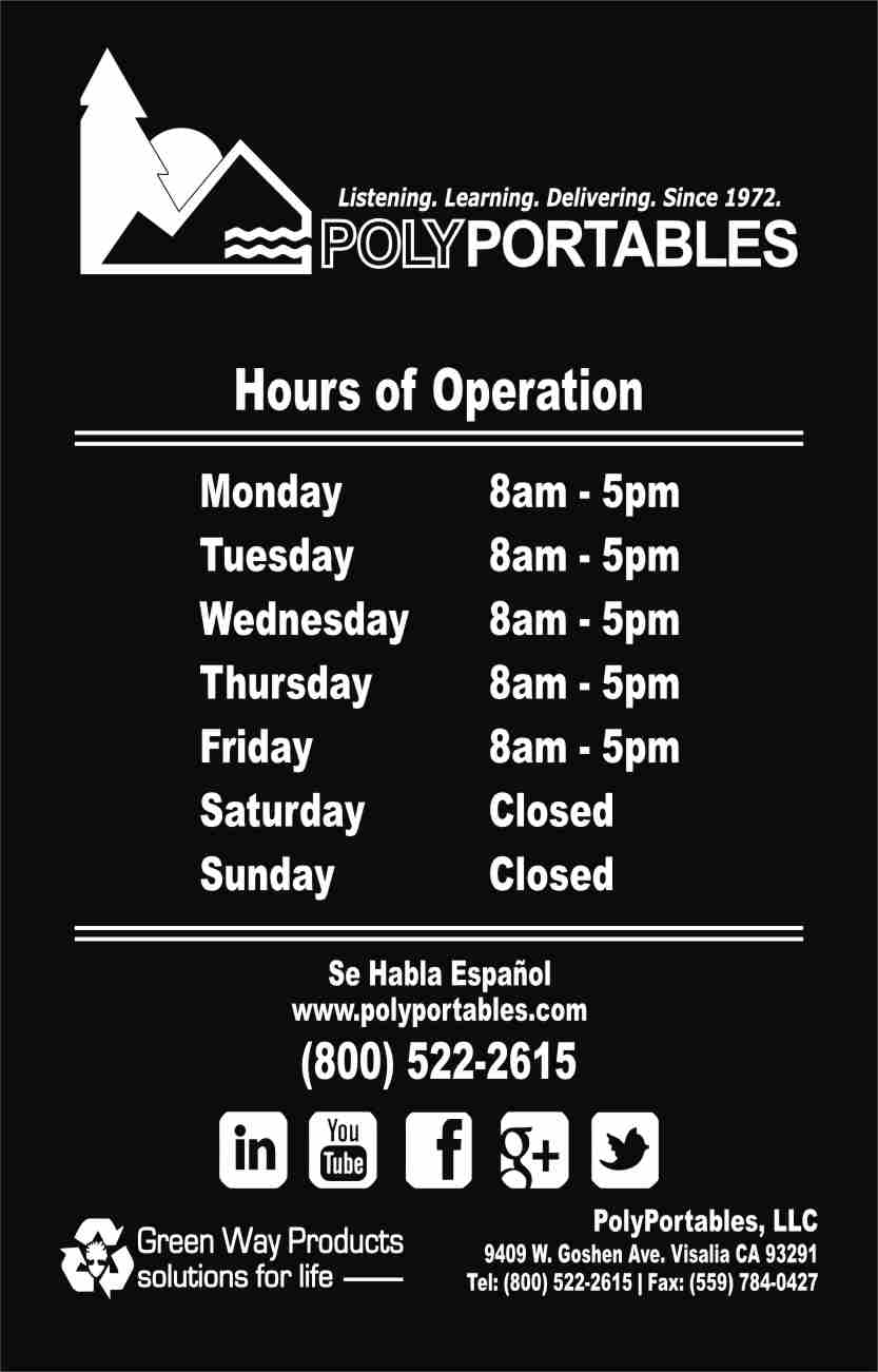 Business Hours Sign Decal