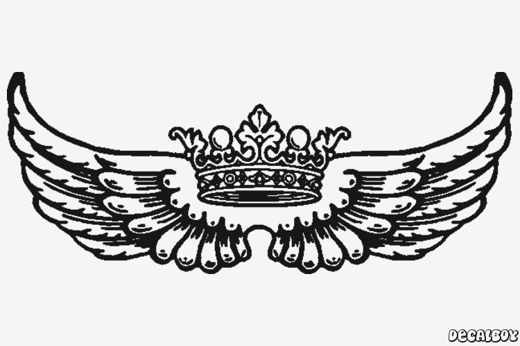 Crown Angel Wings Flying Decal